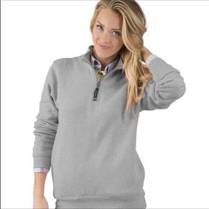 Charles River Med Heather Grey Qrtr Zip Pullover